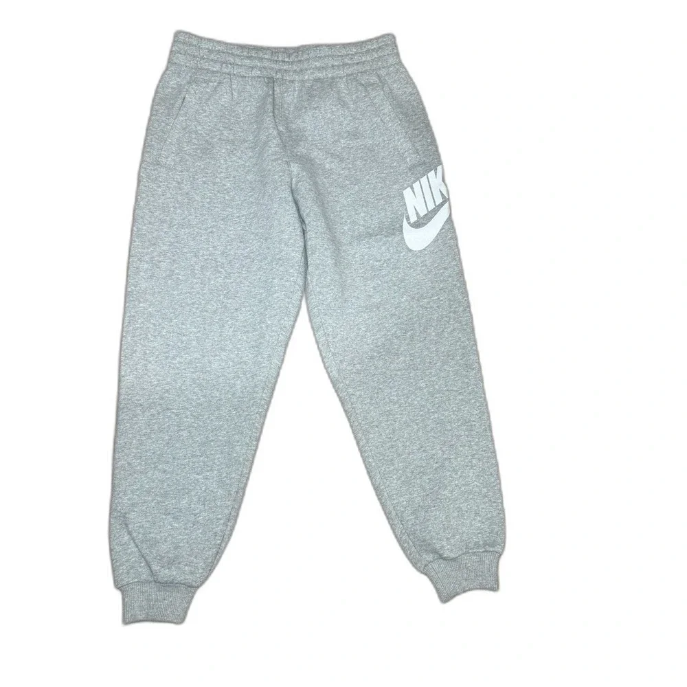 2 PAIR NIKE Big Kid Fleece Joggers Size YM‎  White and Grey  NWOT Unisex